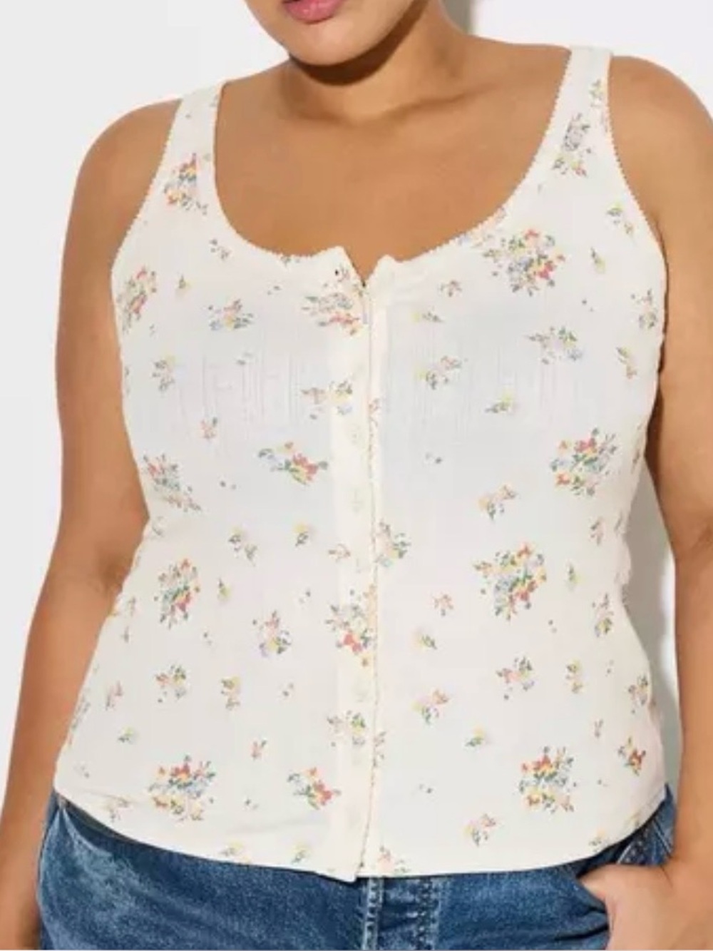 Lovesick Cream Floral Button-Front Top Women’s size 3X
